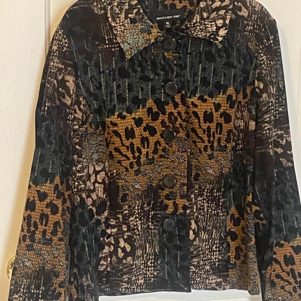 Briggs New York Leopard Print Blazer XL
